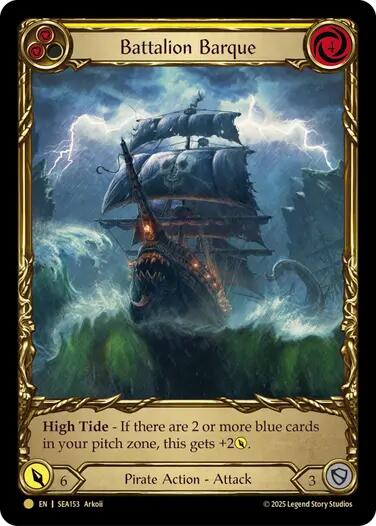 Battalion Barque (Yellow) (Treasure) [SEA153] (High Seas)  Cold Foil | RetroPlay Games