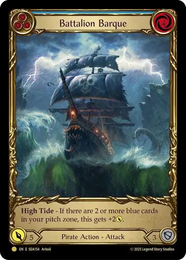 Battalion Barque (Blue) (Treasure) [SEA154] (High Seas)  Cold Foil | RetroPlay Games
