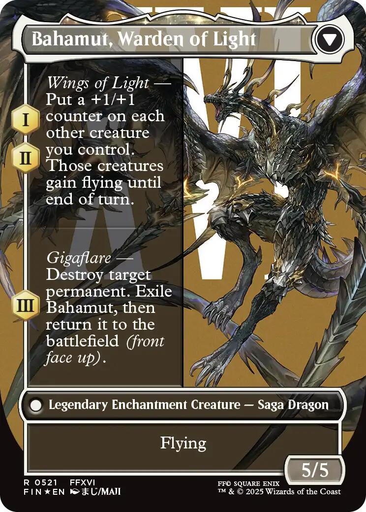 Dion, Bahamut's Dominant // Bahamut, Warden of Light (Borderless) (Surge Foil) [FINAL FANTASY] | RetroPlay Games