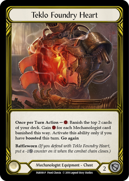 Teklo Foundry Heart [FAB008-P] (Promo)  1st Edition Cold Foil - Golden | RetroPlay Games