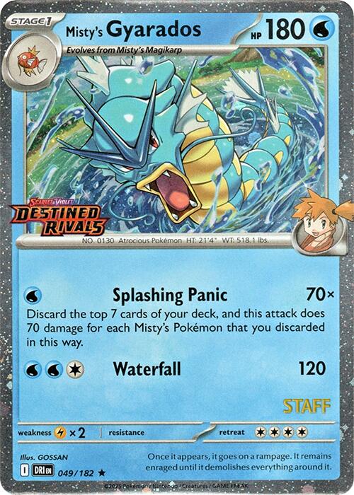 Misty's Gyarados (049/182) (Prerelease Staff) [Scarlet & Violet: Destined Rivals] | RetroPlay Games