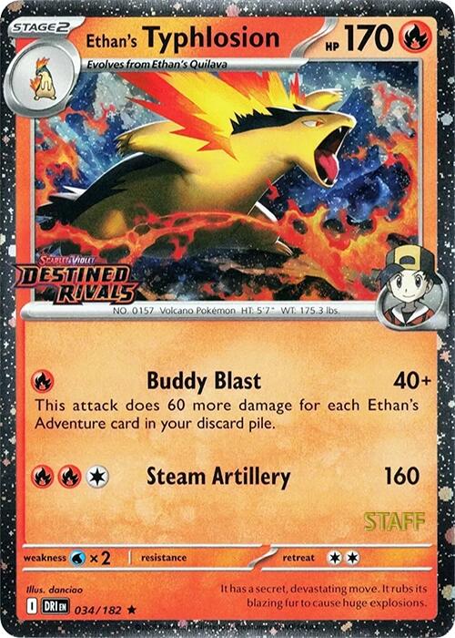 Ethan's Typhlosion (034/182) (Prerelease Staff) [Scarlet & Violet: Destined Rivals] | RetroPlay Games