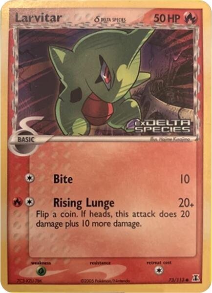 Larvitar (73/113) (Delta Species) (Stamped) [Miscellaneous Cards] | RetroPlay Games