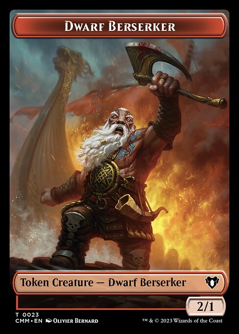 Human Soldier // Dwarf Berserker Double-Sided Token [Commander Masters Tokens] | RetroPlay Games