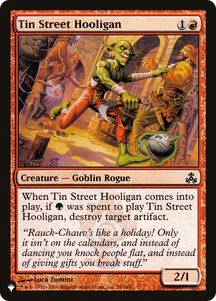 Tin Street Hooligan [The List Reprints] | RetroPlay Games