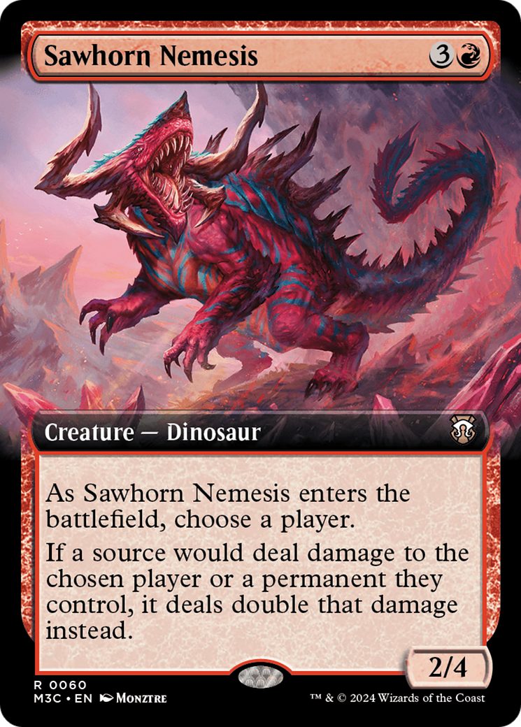 Sawhorn Nemesis (Extended Art) (Ripple Foil) [Modern Horizons 3 Commander] | RetroPlay Games