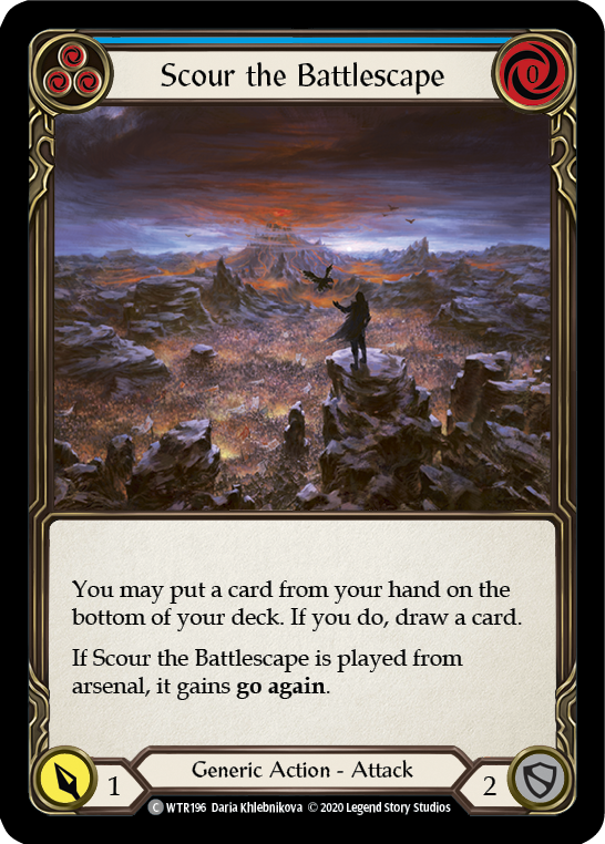 Scour the Battlescape (Blue) [U-WTR196] (Welcome to Rathe Unlimited)  Unlimited Rainbow Foil | RetroPlay Games