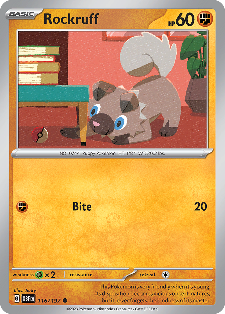 Rockruff (116/197) [Scarlet & Violet: Obsidian Flames] | RetroPlay Games