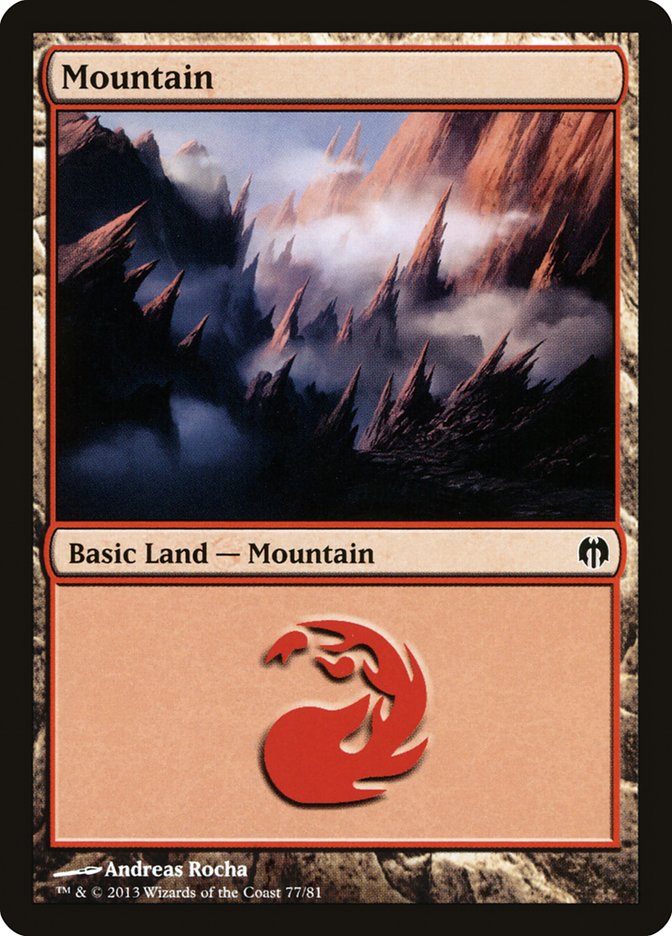 Mountain (77) [Duel Decks: Heroes vs. Monsters] | RetroPlay Games