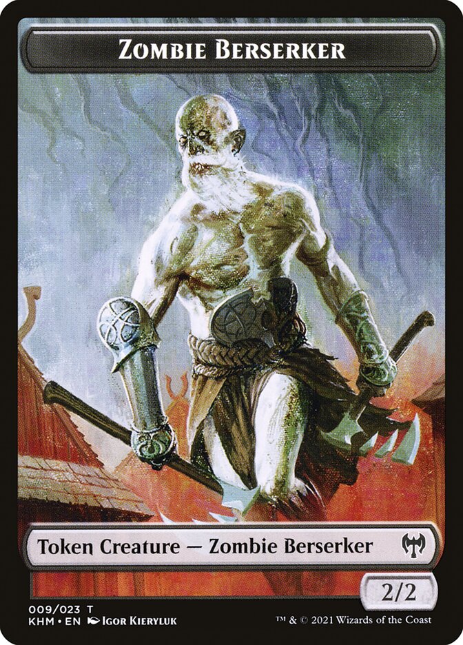 Elf Warrior // Zombie Berserker Double-Sided Token [Kaldheim Tokens] | RetroPlay Games