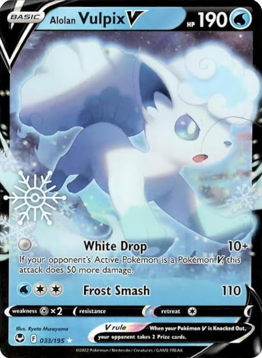 Alolan Vulpix V (033/195) (Holiday Calendar) [Sword & Shield: Silver Tempest] | RetroPlay Games