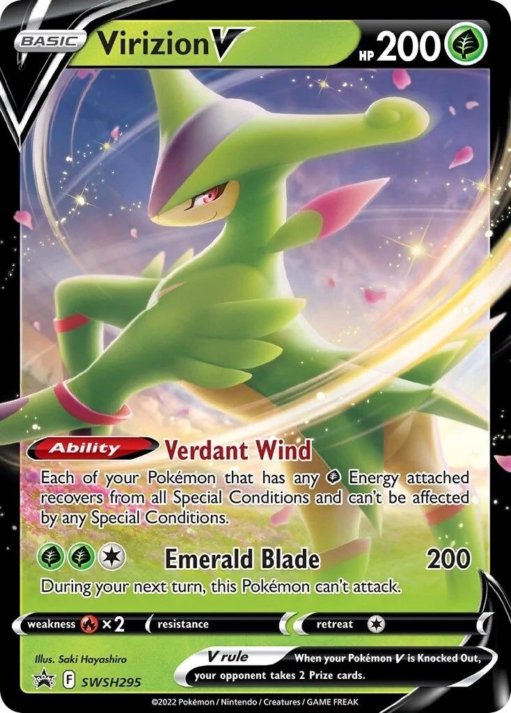 Virizion V (SWSH295) (Jumbo Card) [Sword & Shield: Black Star Promos] | RetroPlay Games