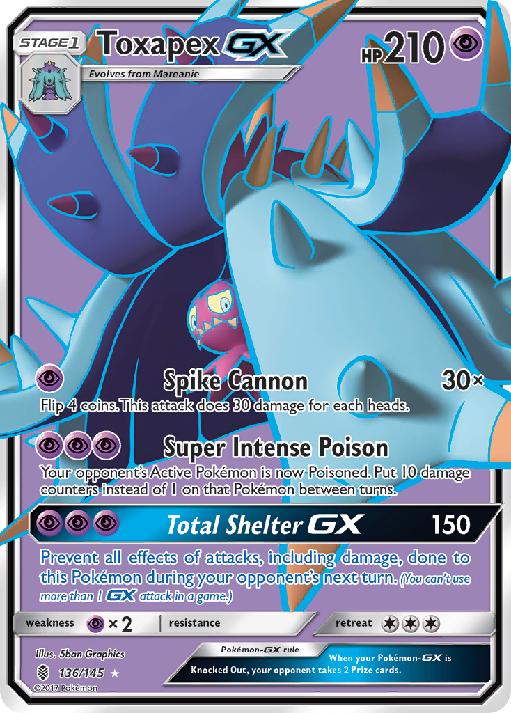 Toxapex GX (136/145) [Sun & Moon: Guardians Rising] | RetroPlay Games