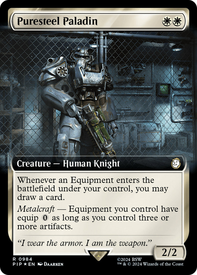 Puresteel Paladin (Extended Art) (Surge Foil) [Fallout] | RetroPlay Games