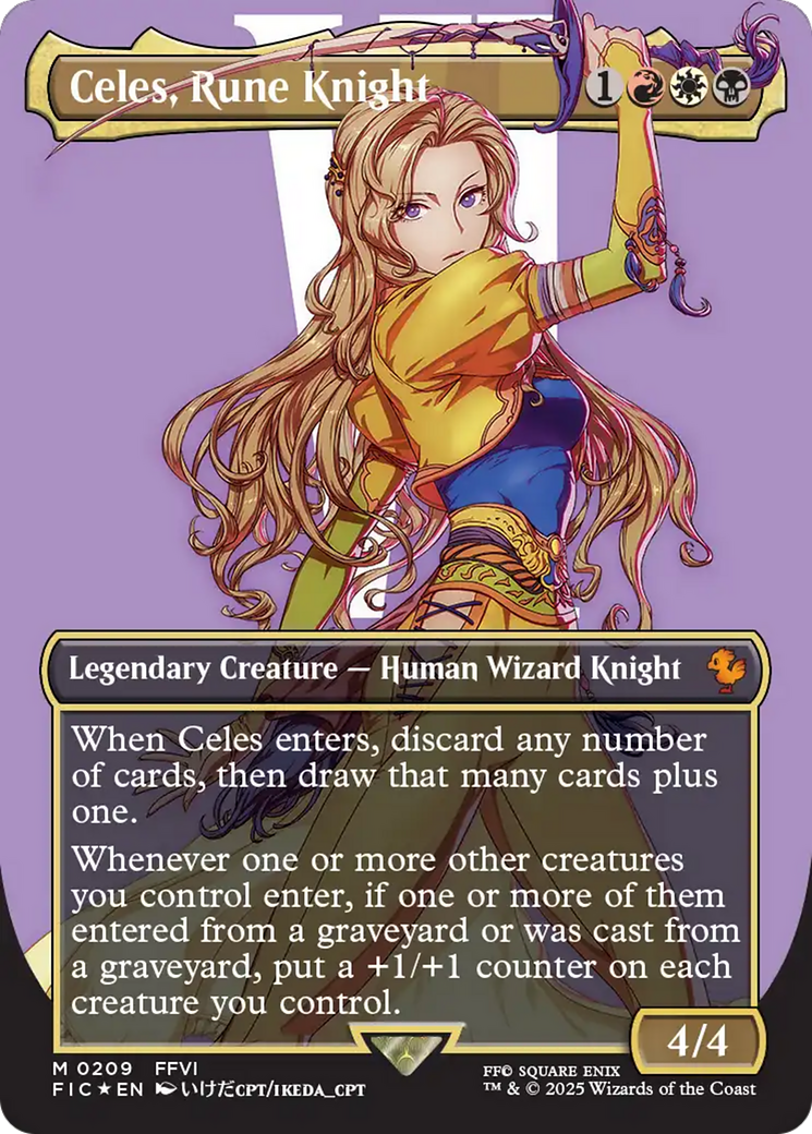 Celes, Rune Knight (Borderless) (Surge Foil) [FINAL FANTASY Commander] | RetroPlay Games