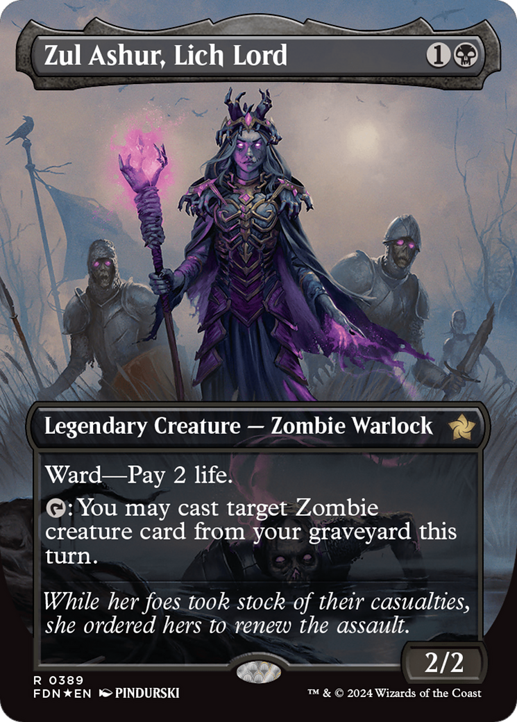 Zul Ashur, Lich Lord (Borderless) (Mana Foil) [Foundations] | RetroPlay Games