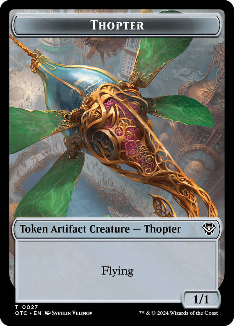 Thopter // Treasure Double-Sided Token [Outlaws of Thunder Junction Commander Tokens] | RetroPlay Games