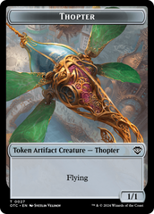 Thopter // Manifest Double-Sided Token [Outlaws of Thunder Junction Commander Tokens] | RetroPlay Games