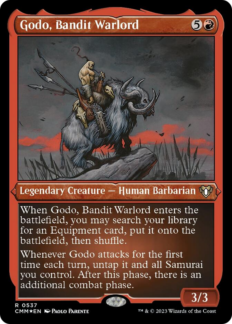 Godo, Bandit Warlord (Foil Etched) [Commander Masters] | RetroPlay Games