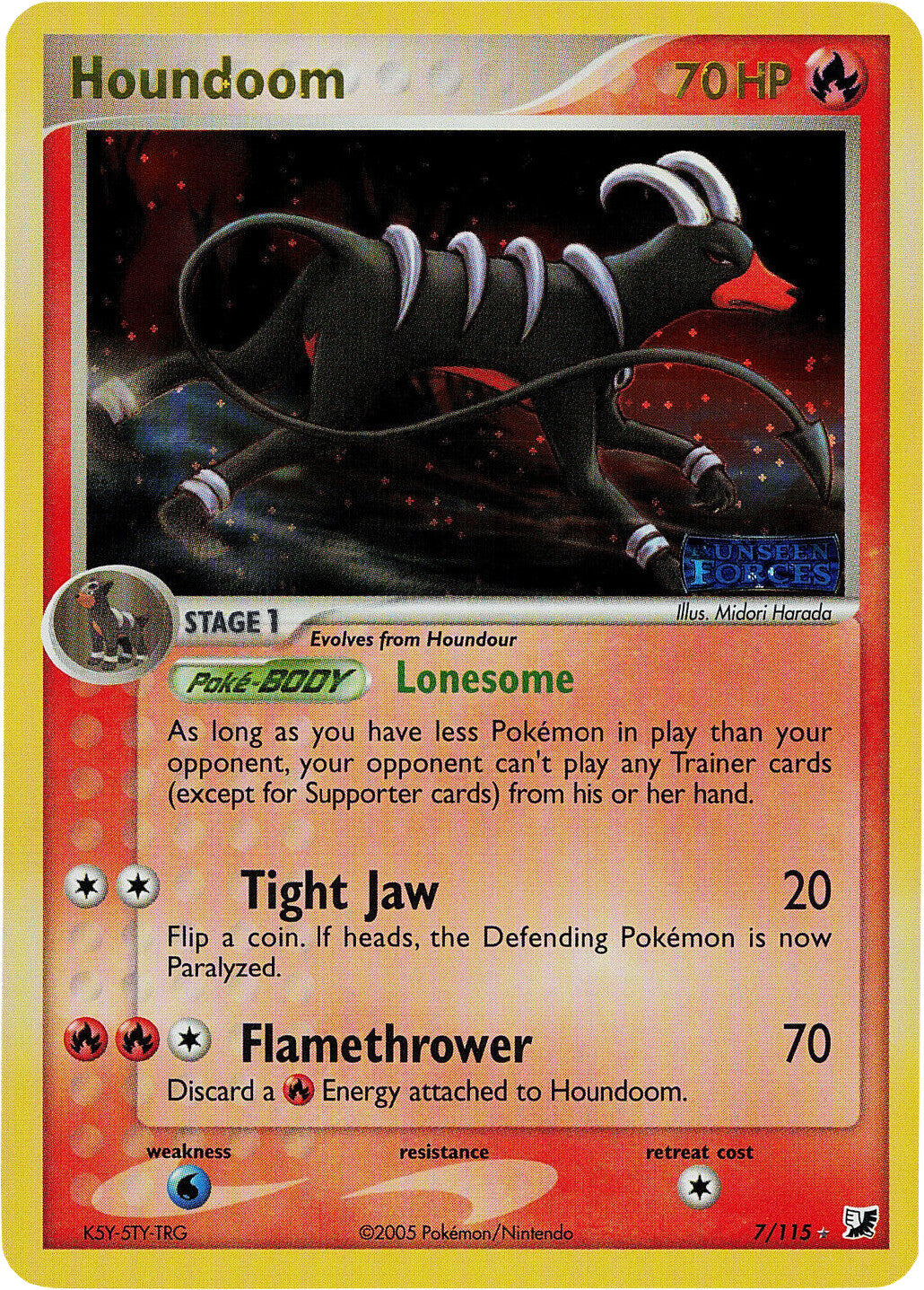 Houndoom (7/115) (Stamped) [EX: Unseen Forces] | RetroPlay Games