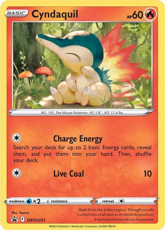 Cyndaquil (SWSH221) (Cosmos Holo) [Sword & Shield: Black Star Promos] | RetroPlay Games