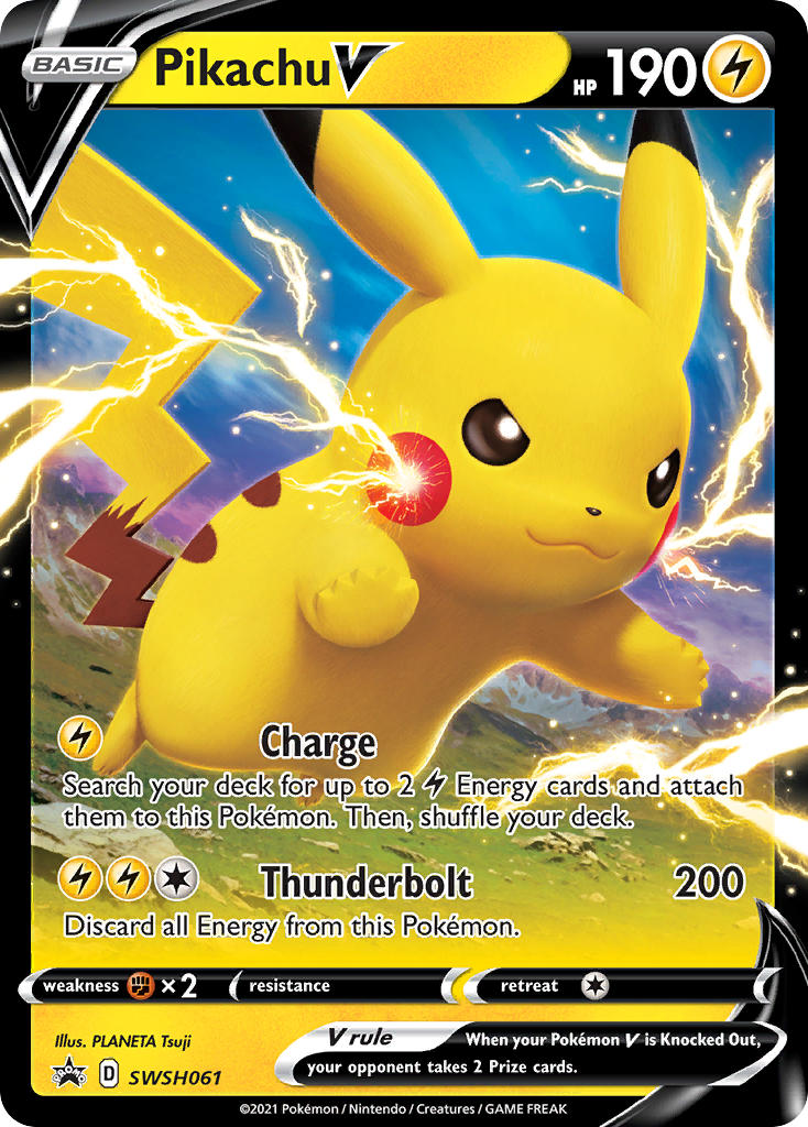 Pikachu V (SWSH061) (Jumbo Card) [Sword & Shield: Black Star Promos] | RetroPlay Games