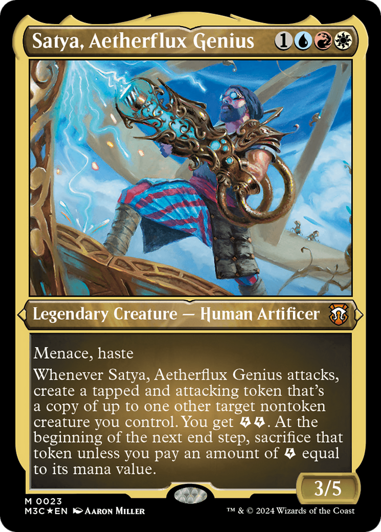 Satya, Aetherflux Genius (Foil Etched) [Modern Horizons 3 Commander] | RetroPlay Games