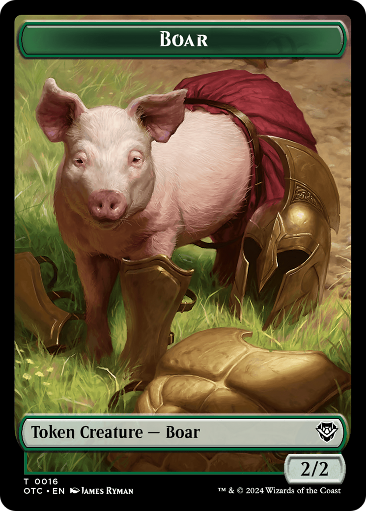 Boar // Drake Double-Sided Token [Outlaws of Thunder Junction Commander Tokens] | RetroPlay Games