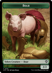 Boar // Manifest Double-Sided Token [Outlaws of Thunder Junction Commander Tokens] | RetroPlay Games