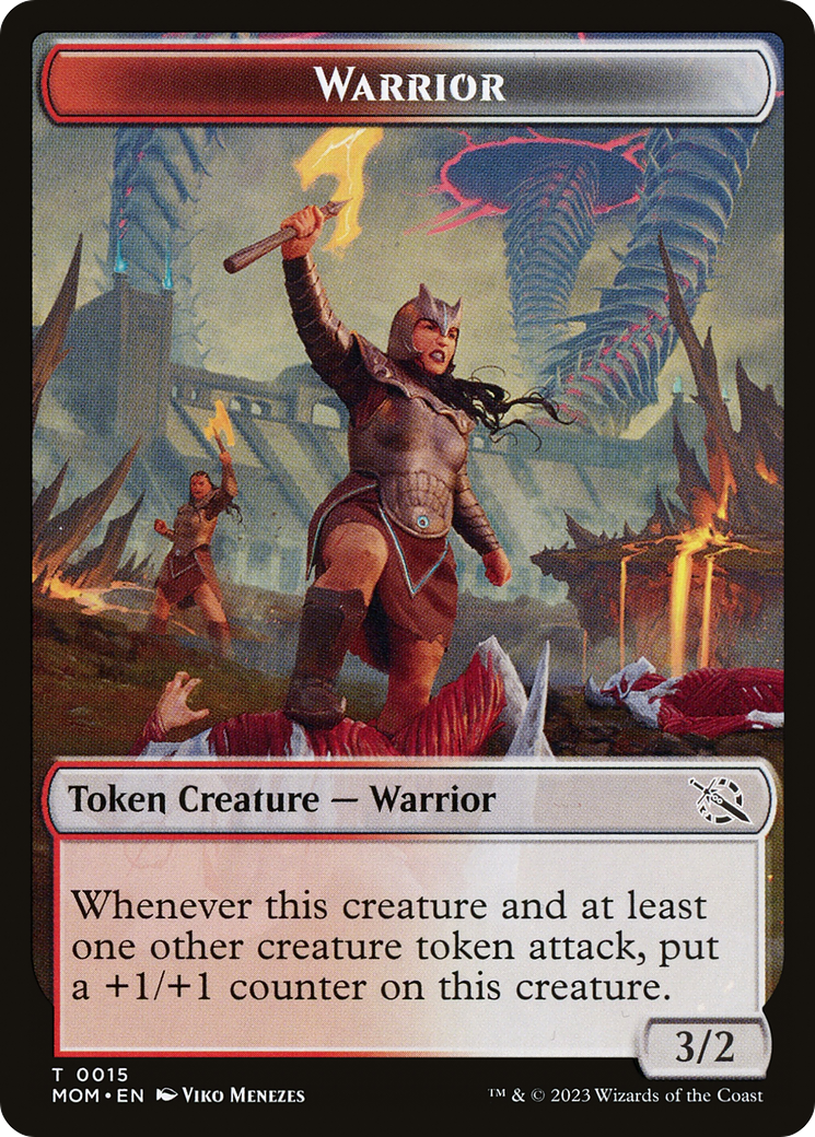 Warrior // Wrenn and Realmbreaker Emblem Double-Sided Token [March of the Machine Tokens] | RetroPlay Games