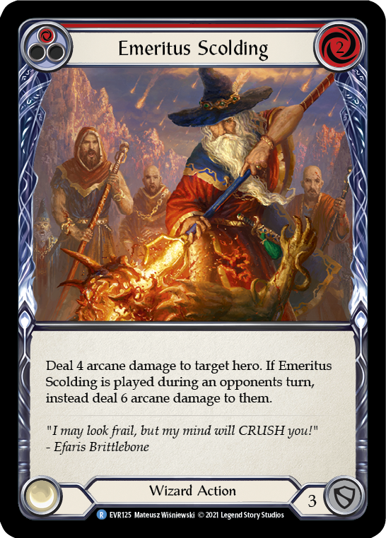 Emeritus Scolding (Red) [EVR125] (Everfest)  1st Edition Rainbow Foil | RetroPlay Games