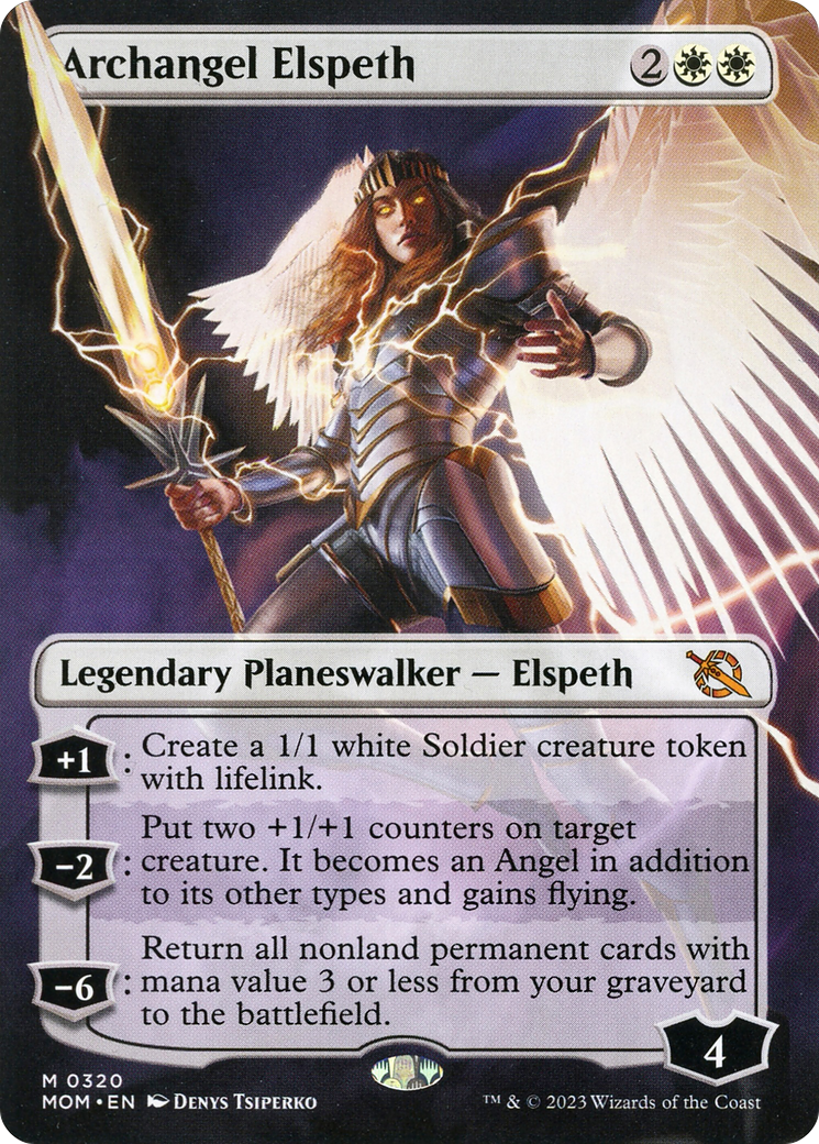 Archangel Elspeth (Borderless Alternate Art) [March of the Machine] | RetroPlay Games