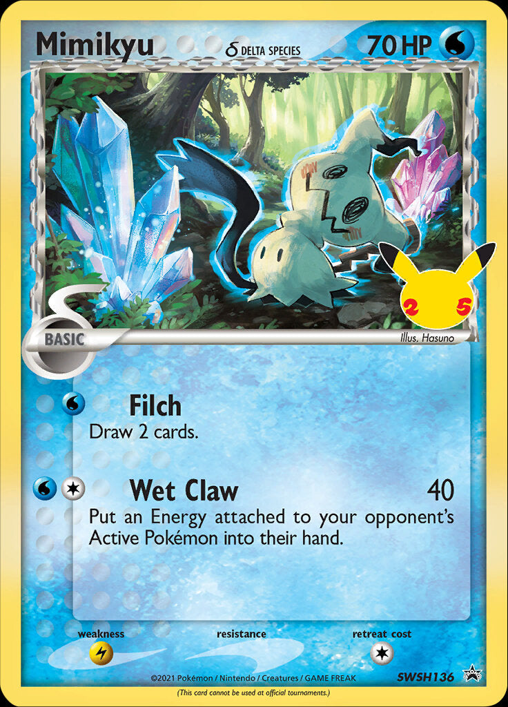 Mimikyu (SWSH136) (Delta Species) (Jumbo Card) [Sword & Shield: Black Star Promos] | RetroPlay Games