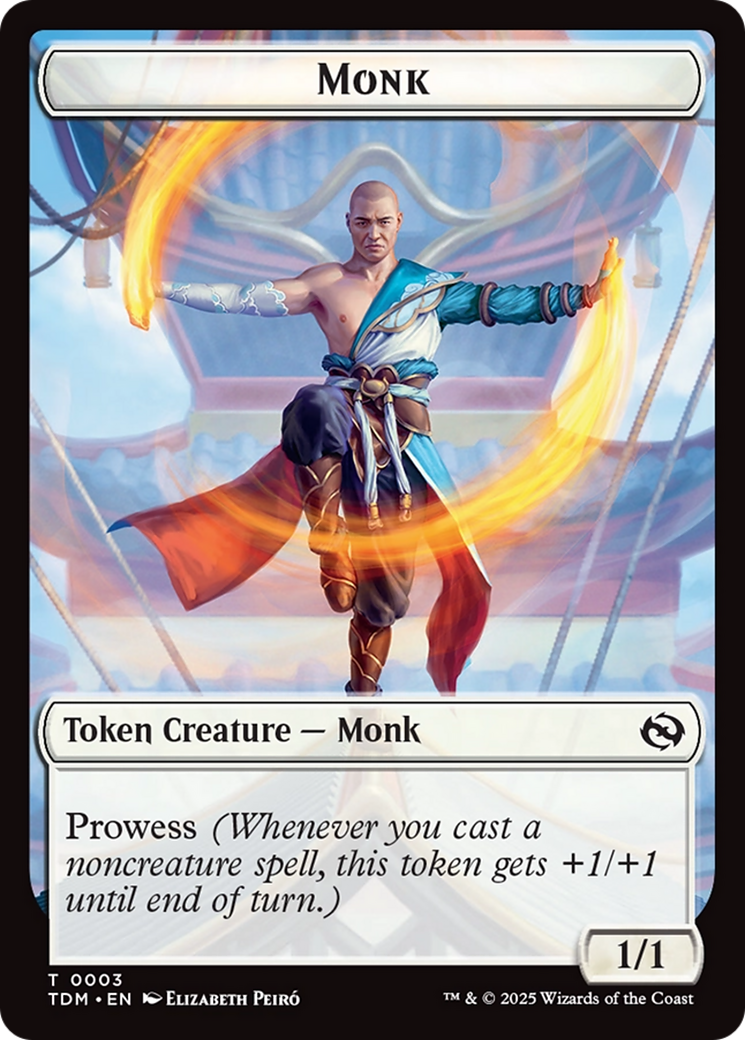 Monk // Treasure Double-Sided Token [Tarkir: Dragonstorm Commander Tokens] | RetroPlay Games