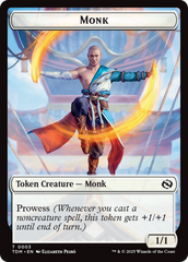 Bird // Monk Double-Sided Token [Tarkir: Dragonstorm Tokens] | RetroPlay Games