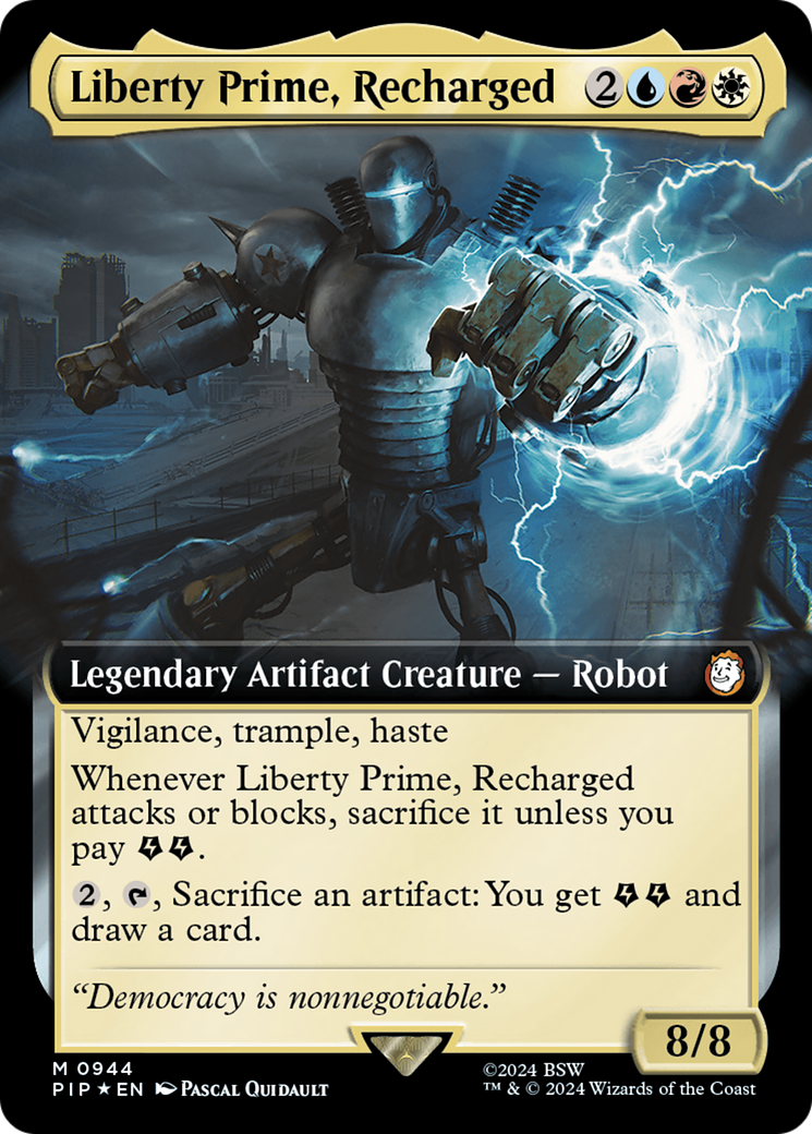 Liberty Prime, Recharged (Extended Art) (Surge Foil) [Fallout] | RetroPlay Games
