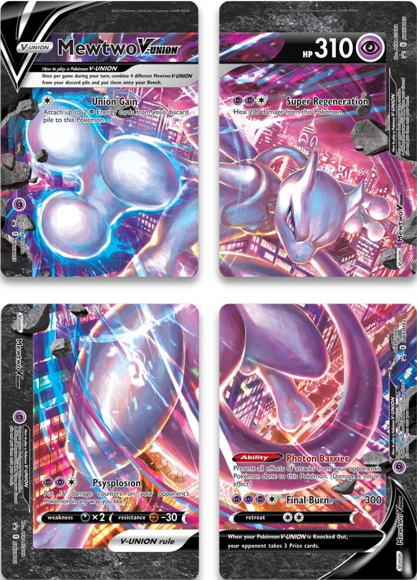 Mewtwo V-Union (Set of 4) [Sword & Shield: Black Star Promos] | RetroPlay Games