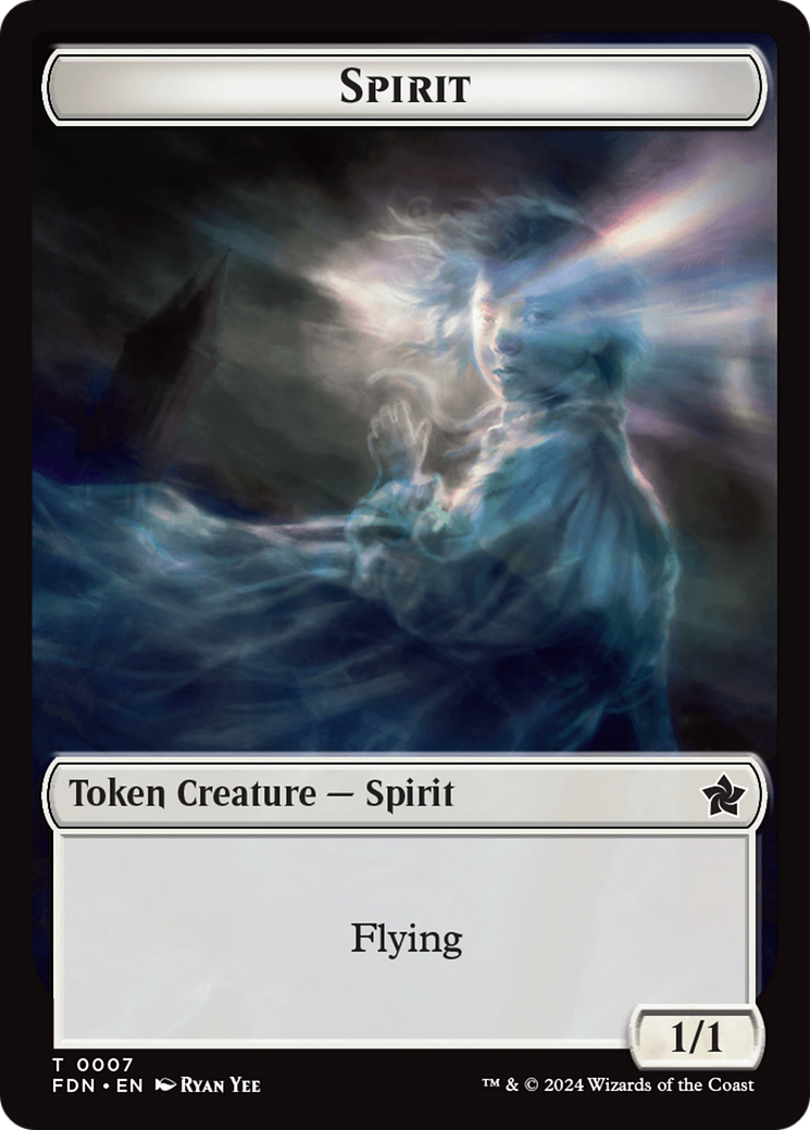 Spirit // Cat (0001) Doubled-Sided Token [Foundations Tokens] | RetroPlay Games