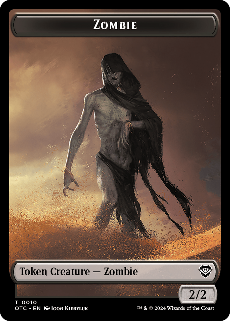 Zombie // Ox Warrior Double-Sided Token [Outlaws of Thunder Junction Commander Tokens] | RetroPlay Games