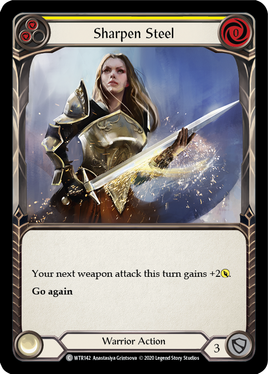 Sharpen Steel (Yellow) [U-WTR142] (Welcome to Rathe Unlimited)  Unlimited Rainbow Foil | RetroPlay Games