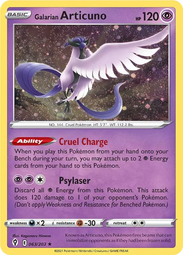 Galarian Articuno (063/203) (Cosmos Holo) [Sword & Shield: Evolving Skies] | RetroPlay Games