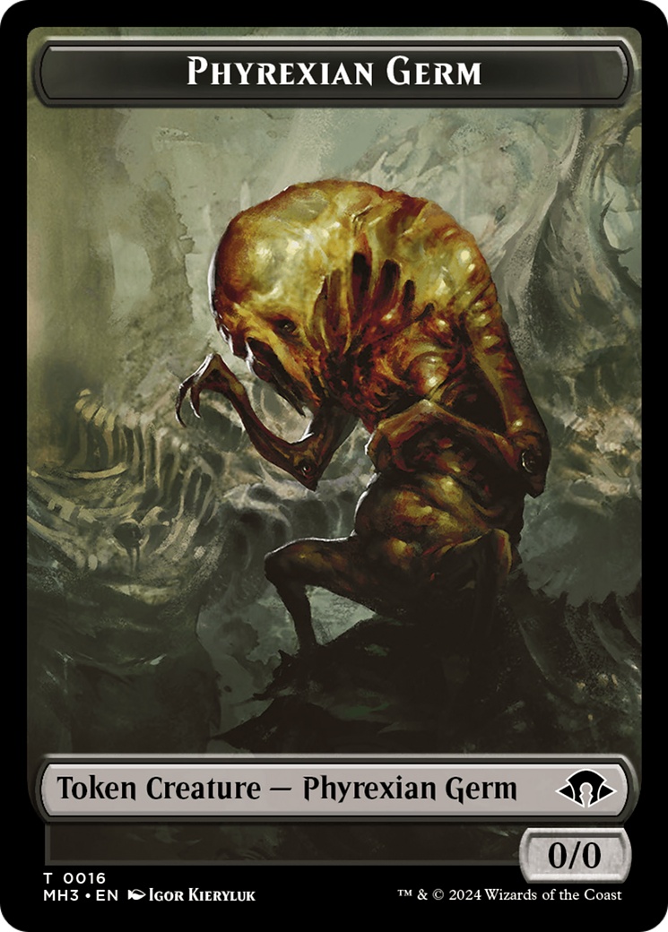 Phyrexian Germ // Emblem - Tamiyo, Seasoned Scholar Double-Sided Token [Modern Horizons 3 Tokens] | RetroPlay Games