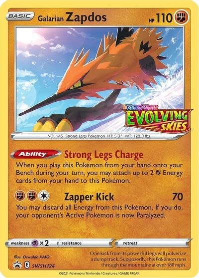 Galarian Zapdos (SWSH124) (Prerelease Promo) [Sword & Shield: Black Star Promos] | RetroPlay Games