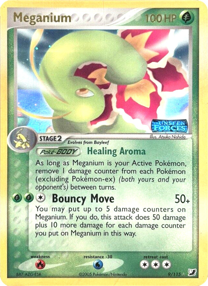 Meganium (9/115) (Stamped) [EX: Unseen Forces] | RetroPlay Games