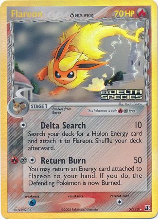 Flareon (5/113) (Delta Species) (Stamped) [EX: Delta Species] | RetroPlay Games