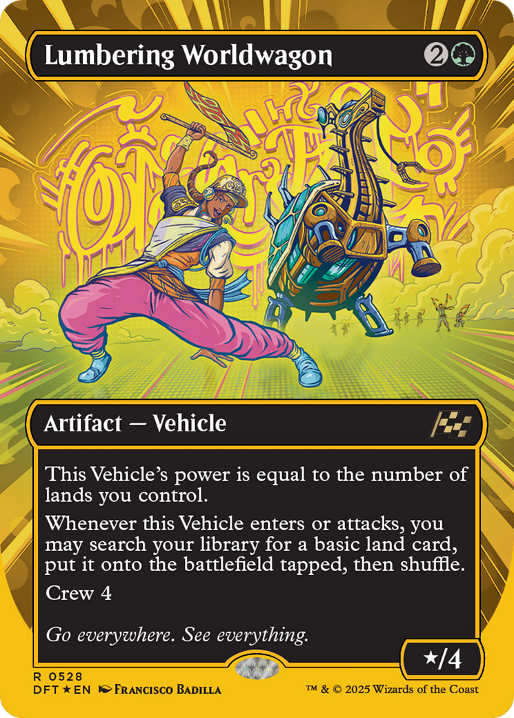 Lumbering Worldwagon (Borderless) (First-Place Foil) [Aetherdrift] | RetroPlay Games