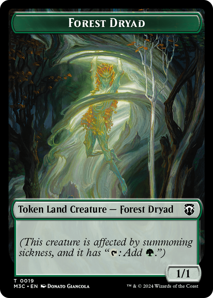 Boar (Ripple Foil) // Forest Dryad Double-Sided Token [Modern Horizons 3 Commander Tokens] | RetroPlay Games