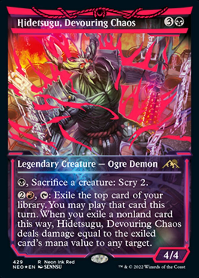 Hidetsugu, Devouring Chaos (Neon Ink Red) [Kamigawa: Neon Dynasty] | RetroPlay Games