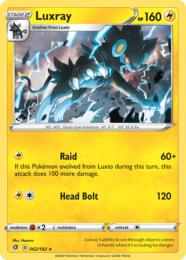 Luxray (062/192) (Theme Deck Exclusive) [Sword & Shield: Rebel Clash] | RetroPlay Games