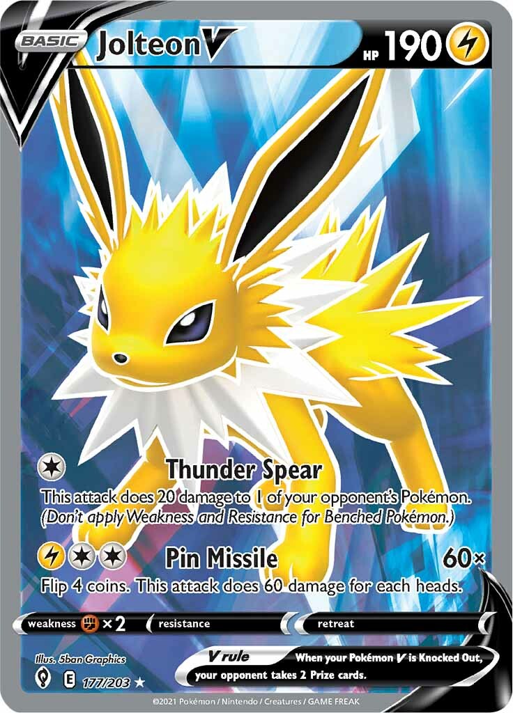 Jolteon V (177/203) [Sword & Shield: Evolving Skies] | RetroPlay Games